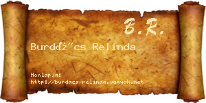 Burdács Relinda névjegykártya